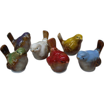 6pc LVD Birds Colour Ceramic Figurine Set Home/Garden Decor Small