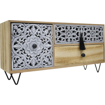 LVD Wooden Mandala 41x21cm Long Jewellery Drawer Organiser Rectangle