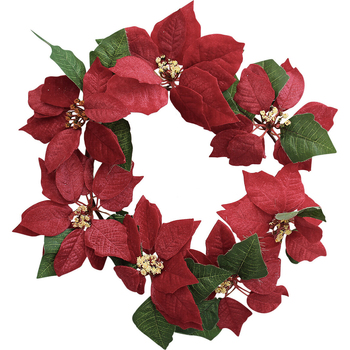 LVD Wreath Poinsettia Decorative Sculpture Home/Lounge Decor