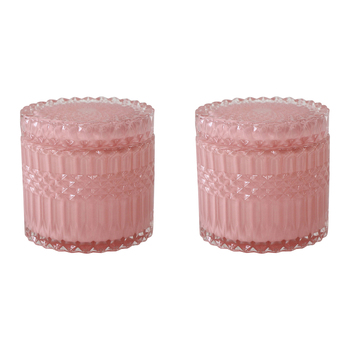 2PK LVD Versailles Tango 10.5cm Trinket Glass Jar Jewellery Storage - Pink