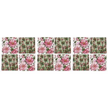 3x 4pc LVD Ceramic Coasters Pretty Floral Home/Kitchen Decor 9.5cm Square