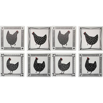 8pc LVD Ceramic Coasters Table Protector Square 9x9cm - Cluckers