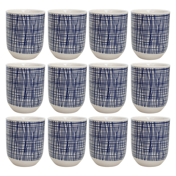 12PK LVD Jappa Cup Blue Lines Home Kitchen Decor Serveware