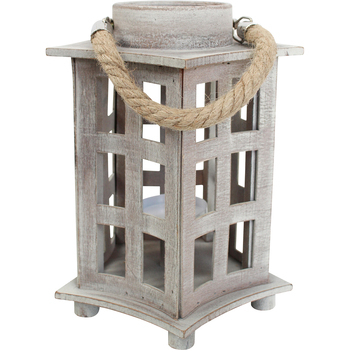 LVD Lantern Temple MDF/Rope 23cm Candle Holder Hanging/Standing w/ Handle