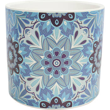 LVD Ceramic Decorative Indoor Planter Pot Mykonos 13x12cm Blue/White