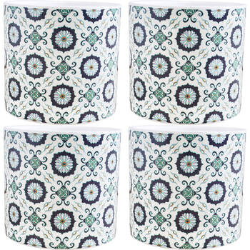 4PK LVD Ceramic Outdoor Decorative Planter Pot Corfu 12.5x12cm Multicoloured