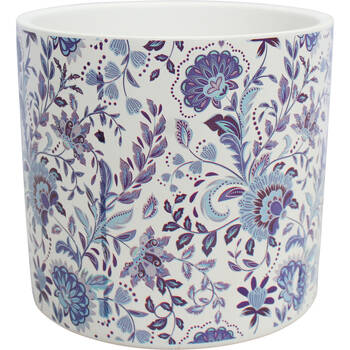 LVD Ceramic Outdoor Decorative Planter Pot Floral 13x12cm Blue/Purple