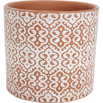 LVD Terracotta Ceramic Decorative Planter Scroll 13.5x12.5cm Coffee