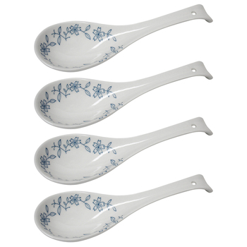 4PK LVD Ceramic 22cm Spoon Vine Tableware Utensil - White