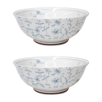 2PK LVD Ceramic 20cm Serving Bowl Vine Round Dinnerware - White