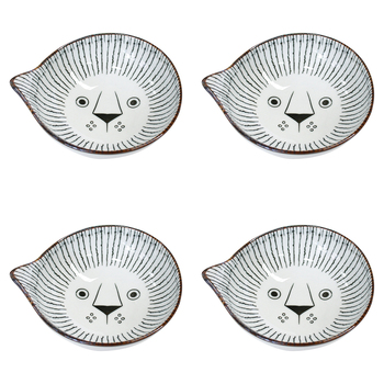 4PK LVD Ceramic 14.5cm Leo Lion Bowl Round Dinnerware Medium - White