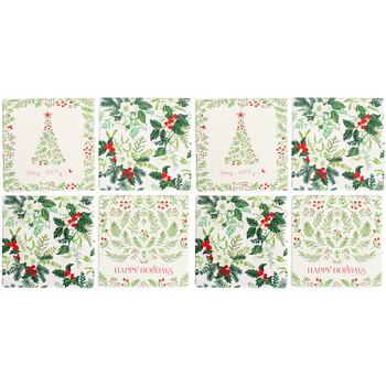 2x 4pc LVD Coasters Vintage Green Xmas Decorative Barware/Serveware Kitchen