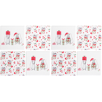 2x 4pc LVD Coasters Xmas Mouse Decorative Barware/Serveware Home Kitchen