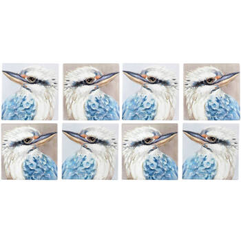 8pc LVD Ceramic Coaster Set Square 9.5x9.5cm - Kookaburra