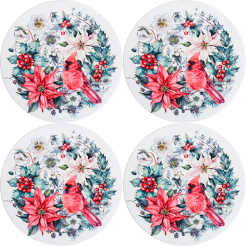 4PK LVD Trivet Red Robin Decorative Tableware/Serveware Home Kitchen
