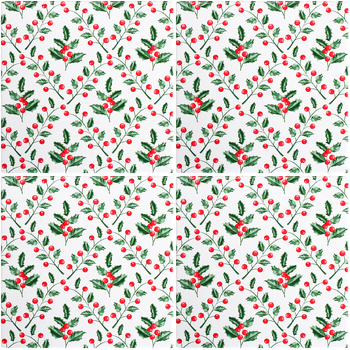 4PK LVD 20x20cm Ceramic Christmas Holly Trivet Home/Kitchen Decor