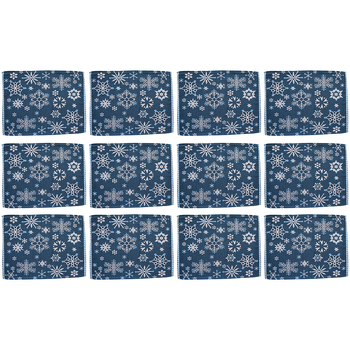 12PK LVD Placemat Navy Snowflake Decorative Tableware/Serveware