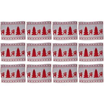 12PK LVD Placemat Christmas Row Decorative Tableware/Serveware