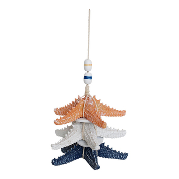 LVD Hanging Resin 20cm Starfish Stack Ornament Decor - Sand