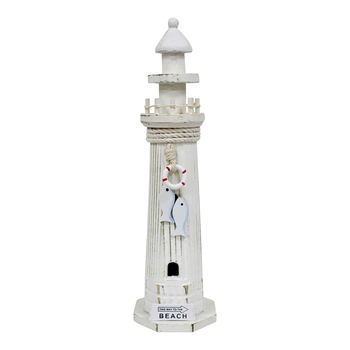 LVD MDF 32cm Wash Lighthouse Figure Decor Large - White