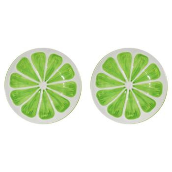 2PK LVD Lime Zest Ceramic 20cm Plate Snack Dessert Serving Dish