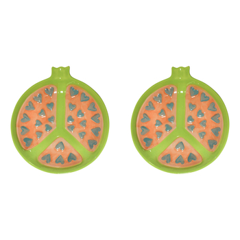 2PK LVD Pomegranate Ceramic 23cm Dessert Plate Snack Dish Round