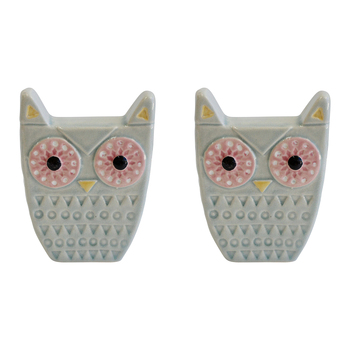 2PK LVD Quirky Owl Ivory Decorative Sculpture Home/Lounge Decor