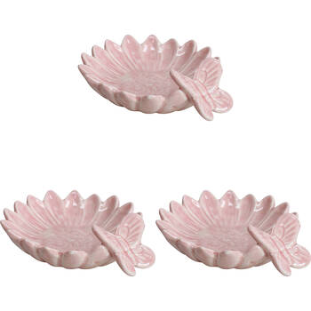 3PK LVD Daisy Ceramic Plate Trinket Dish 10x4.5cm - Blush