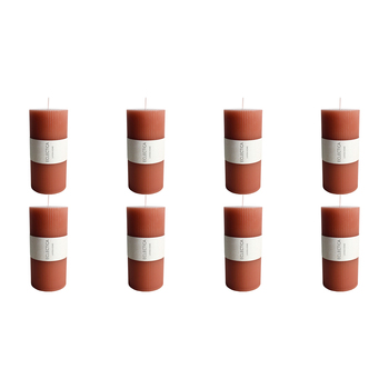 8PK LVD Wax Oversized Candle Elegant Decorative Home Decor 7x15cm Red