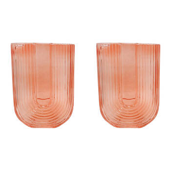 2PK LVD Glass Vase Arch Saffron Small Home Decor 13x18.5cm