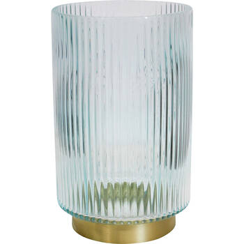 LVD Glass Vase Ribb Small Sea Salt Home Decor 12x20cm - Blue