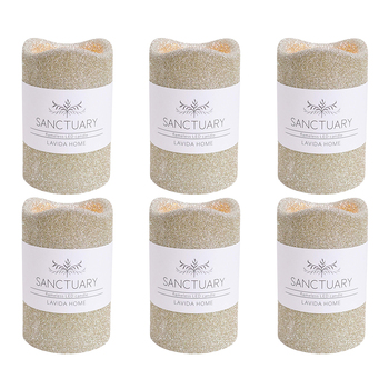6PK LVD Flameless Candle Medium Champagne Decorative Home/Lounge Decor