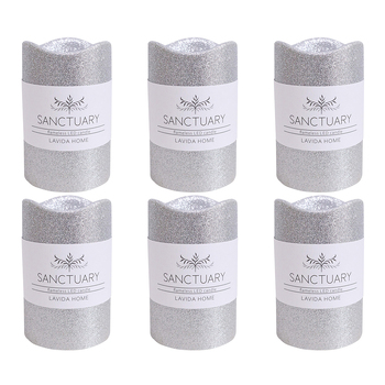 6PK LVD Flameless Candle Large Champagne Decorative Home/Lounge Decor
