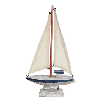 LVD MDF 27cm Sailboat Docks Home Centrepiece Decor Small - White