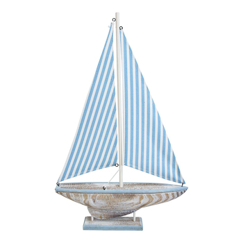 LVD MDF 37cm Sailboat Skipper Home Centrepiece Decor Large - Blue