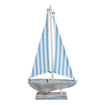LVD MDF 27cm Sailboat Skipper Home Centrepiece Decor Small - Blue