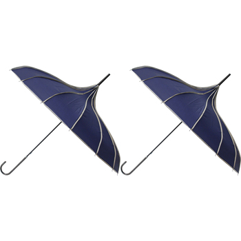2PK LVD Pointe Navy Durable On The Go Portable Umbrella