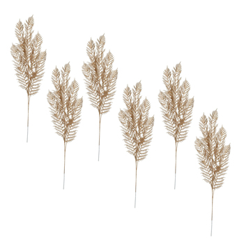 6PK LVD Faux 103cm Fern Stem Artificial/Fake Plant - Gold