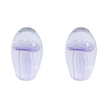2PK LVD Glass Jellyfish Figurine Small Home/Office Decor 6x8cm - Lilac