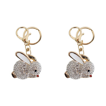 2PK LVD Metal 9cm Bunny Keyring Hanging Bag/Key Ring Accessory