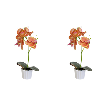 2PK LVD Faux Orchid Small Decorative Lighting Home Decor Peach