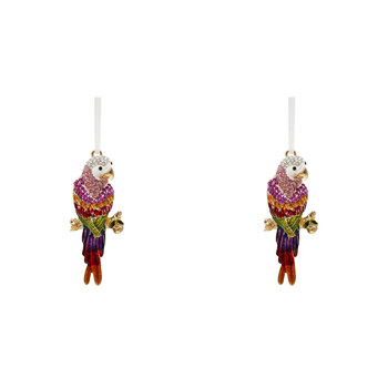 2PK LVD Metal/Ribbon 9.5cm Sunset Parrot Ornament Hanging Charm