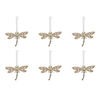 6PK LVD Ornament Elegant Dragonfly Decorative Sculpture Home/Lounge Decor