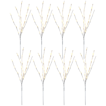 8PK LVD Light Up LED Branch Paperbark Decorative Lighting Home Decor 70cm 