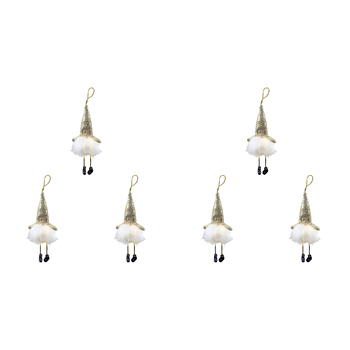 6PK LVD Polyester LED Champagne Gnome Home/Living Room Christmas Decor 10x30cm