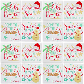 4x 4pc LVD Coasters Xmas By The Sea Decorative Barware/Serveware Home Kitchen