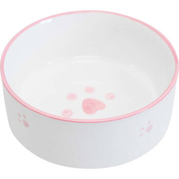 LVD Ceramic Small/Medium Pet Drinking/Feeding Bowl 13x5cm Pink Paws