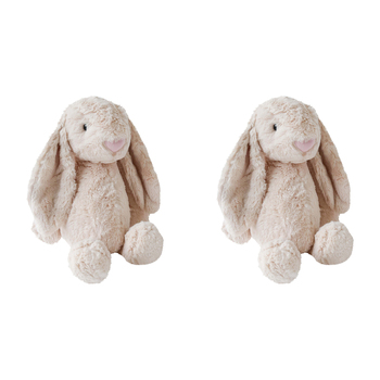2x LVD Polyester Plush Bunny Beige Home/Nursery Decor Child/Baby 0+ 40cm MED