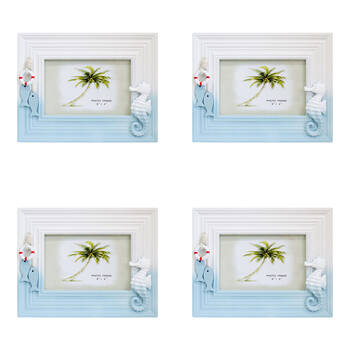 4PK LVD Wooden Glass Picture/Photo Coastal Frame 6x4 18x23.5x1.5cm Beachside