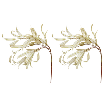 2PK LVD Faux 100cm Ivory Gum Stem Artificial Plant - White